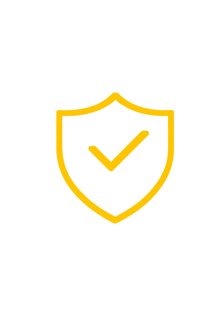 Escudo dorado con marca de verificación Escudo dorado con marca de verificación