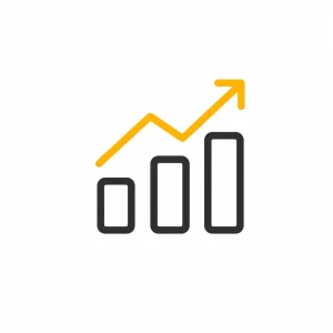 Gráfico de barras con tendencia ascendente Gráfico de barras con tendencia ascendente
