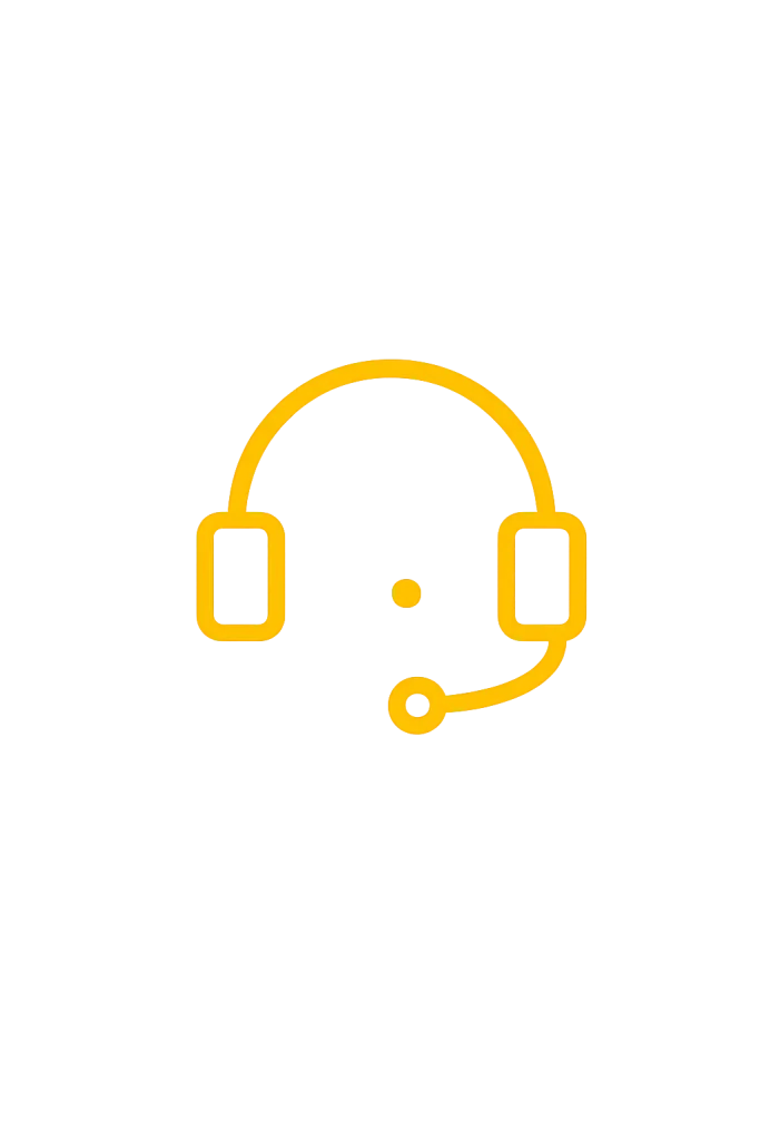 Icono minimalista de audífono amarillo Icono minimalista de audífono amarillo